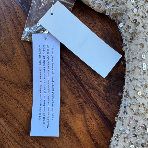 Aidan Mattox Gold Sequin Cold Shoulder Mini Dress Size 4 NWT - Picture 6 of 10